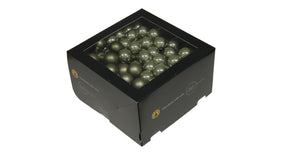 W b. 144 glassballs wire granite green 25 mm