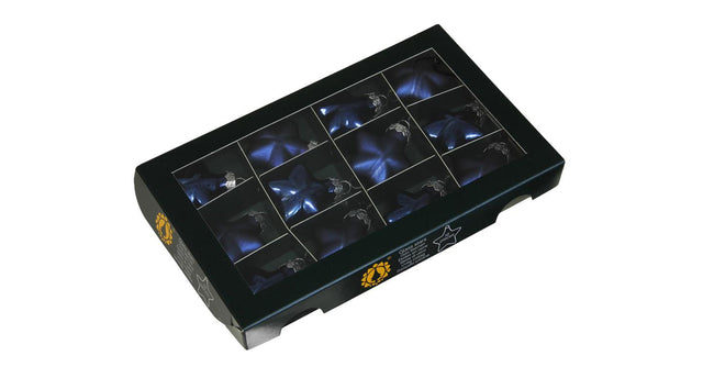 W b. 12 glass stars cap night blue 40 mm