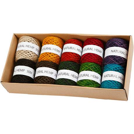 Creativ company http: www.cchobby.nl natuurlijk-hennep-dikte-1-2-mm-diverse-kleuren-10x30-m-1-doos