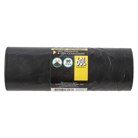 1070341 - afvalzak met trekband 60l 20st | 15 stuks