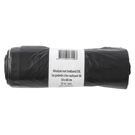 1070342 - afvalzak met trekband 30l 25st | 15 stuks