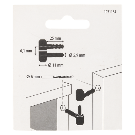 Mack 1071184 - 2 meubel inboorpaumellen verzinkt ø 11 x 25 mm | 5 stuks