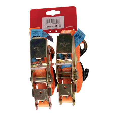 Mack 1072109 - 2 spangordels pe, ratelspanner25mm-6m max 500kg 2d, s haken | 5 stuks