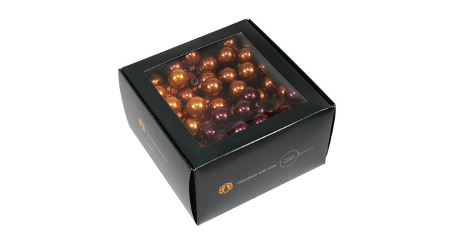 W b. 144 glassballs wire caramel brown 25 mm