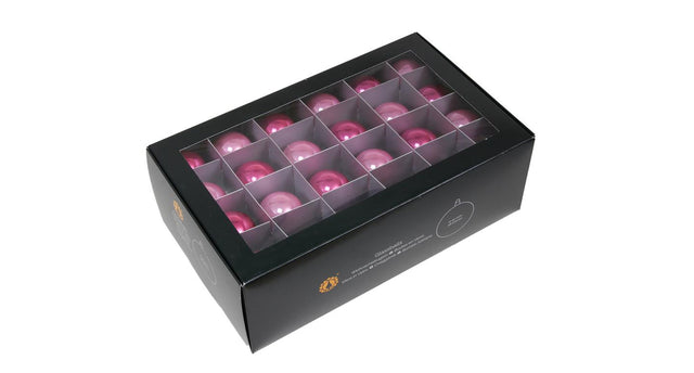 W b. 48 glassballs cap pink opal 40 mm