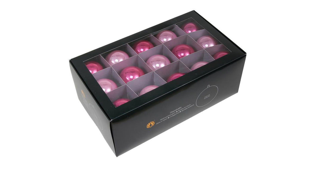 W b. 30 glassballs cap pink opal 57 mm