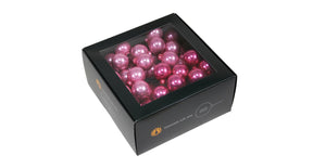 W b. 72 glassballs wire pink opal 30 mm