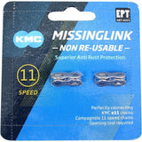 KMC Bicycle Chain MissingLink 11 Nopt Silver 5.65 mm Non réutilisable