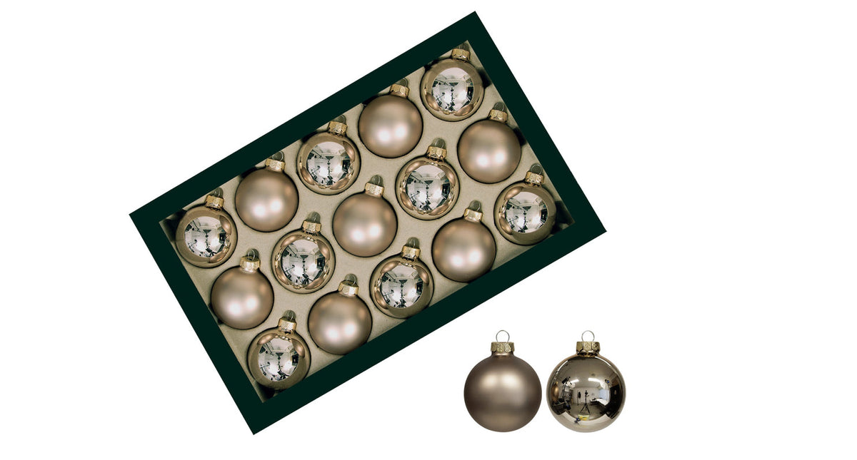 W b. 30 glassballs cap hazel 57 mm