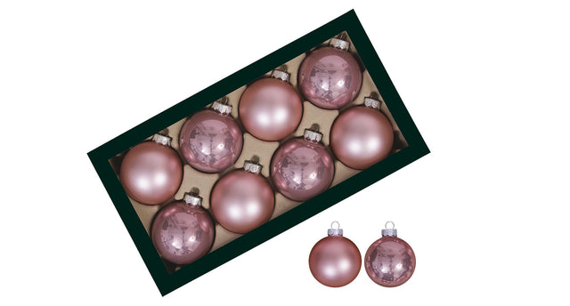 W b. 8 glassballs cap blush 80 mm