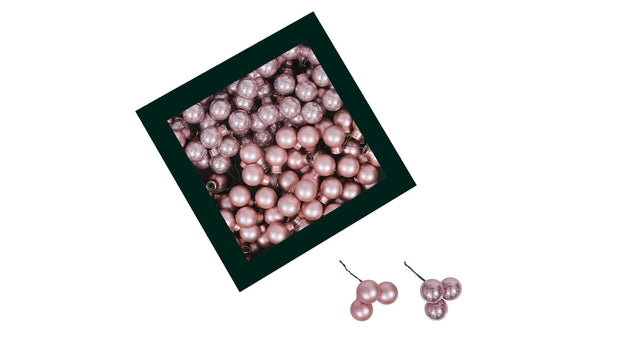 W b. 144 glassballs wire blush 20 mm