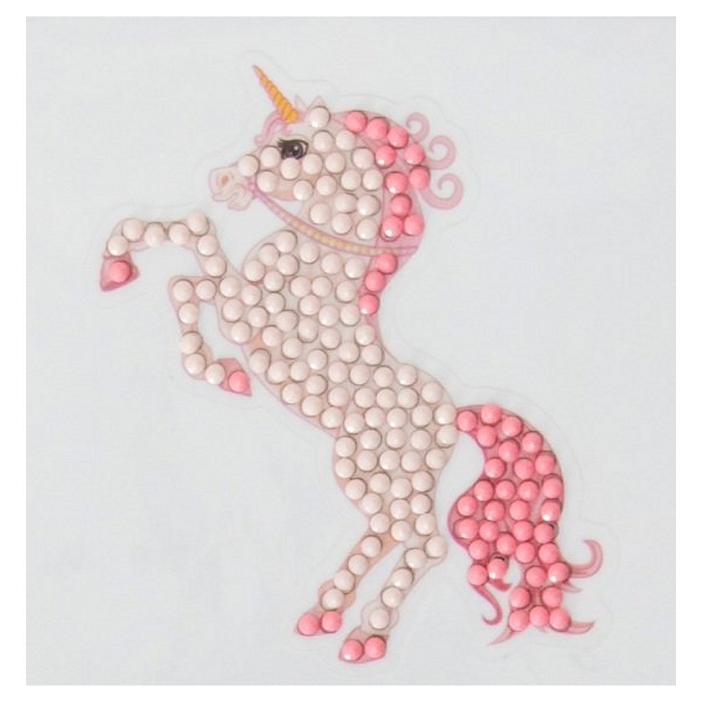 Calcomanía de unicornio de pintura de diamantes de arte cristalino