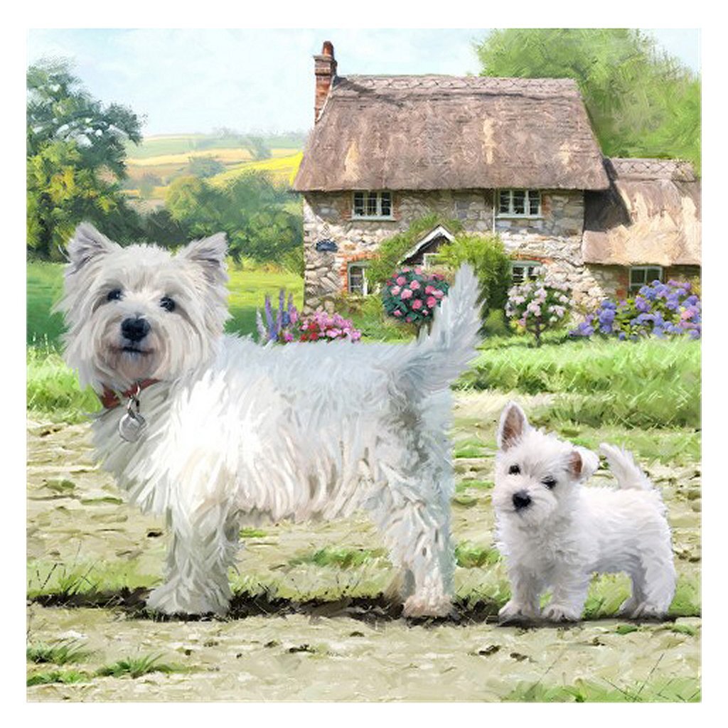 Craft Buddy Craft Buddy Crystal Art Card West Highland Terrier 18x18 cm