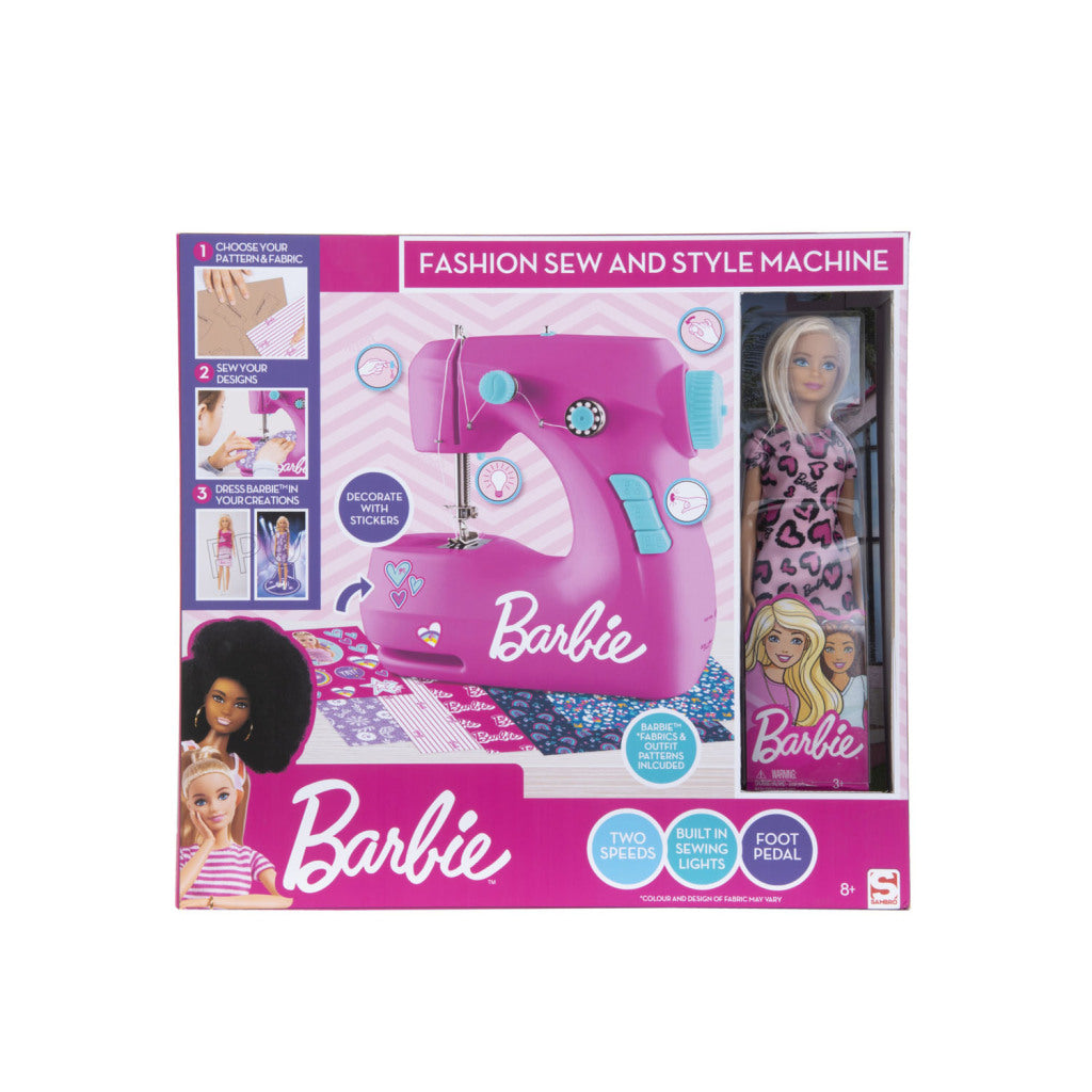 Máquina de coser de Barbie con muñeca