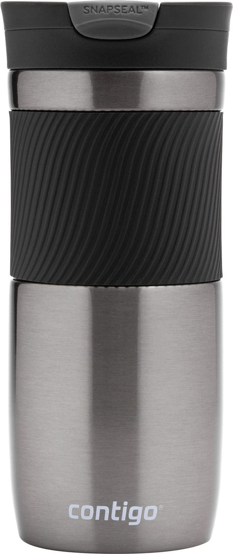 Contigo byron snapseal thermosbeker - gunmetal - roestvrijstalen isoleerbeker, koffiebeker-to-go, lekvrij, houdt tot 7 uur warm, vaatwasserbestendig bpa-vrij deksel, 470 ml