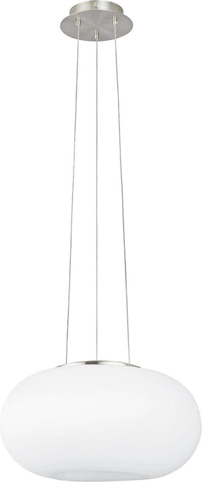 Eglo optica - hanglamp - 2 lichts - ø350mm. - nikkel-mat - wit