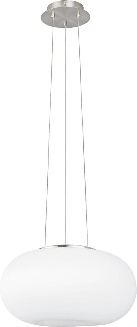 Eglo optica - hanglamp - 2 lichts - ø350mm. - nikkel-mat - wit