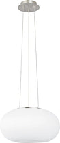 Eglo optica - hanglamp - 2 lichts - ø350mm. - nikkel-mat - wit