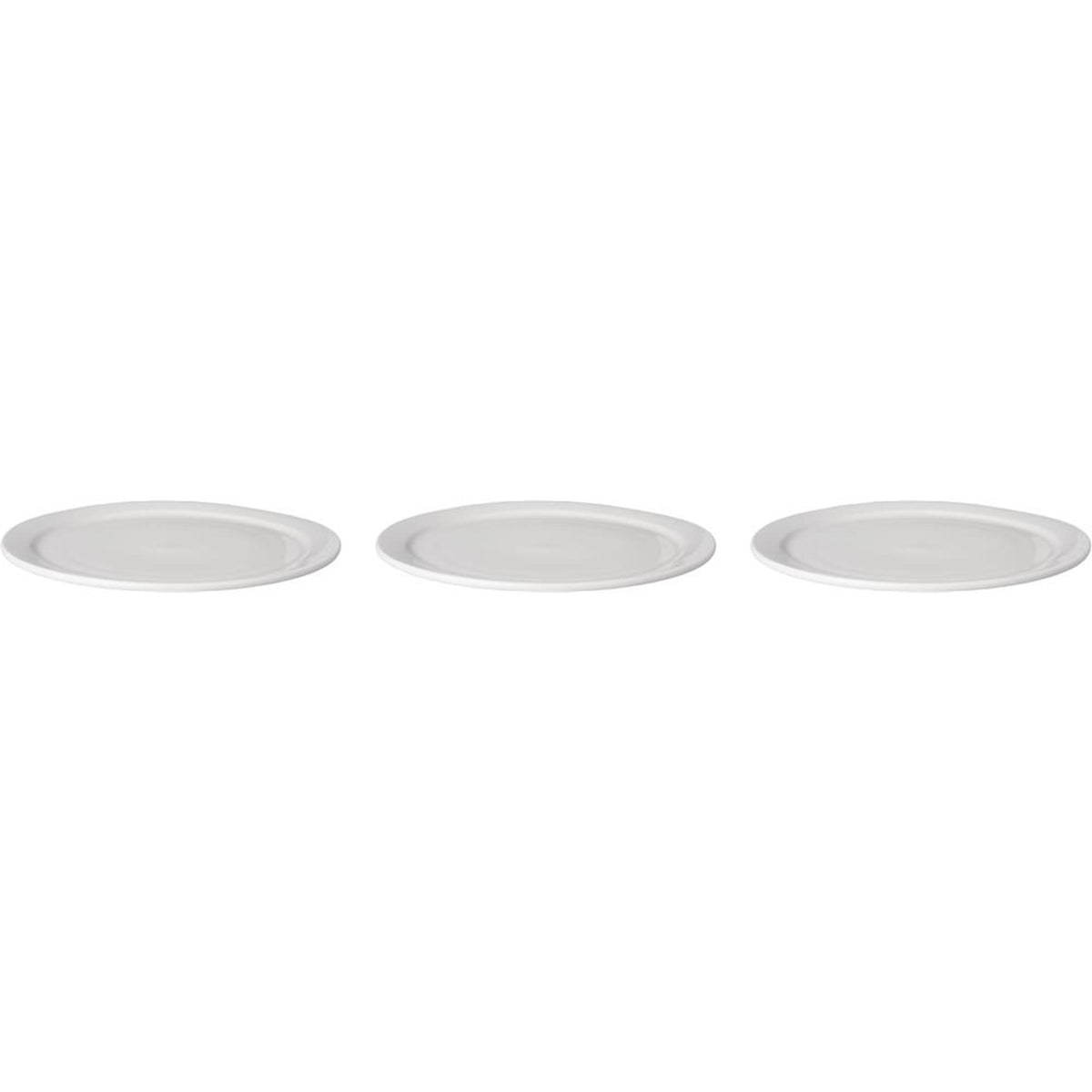 Mammoet bord smalle rand bugetline porselein wit 26 cm (set van 3 )