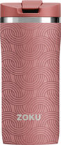 Zoku thermosbeker, 355 ml, rvs polypropyleen, bpa vrij, roze met print -