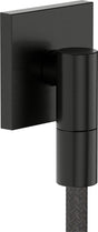 Hansgrohe fixfit fine e muuraansluitbocht zonder terugslagklep brushed black chrome