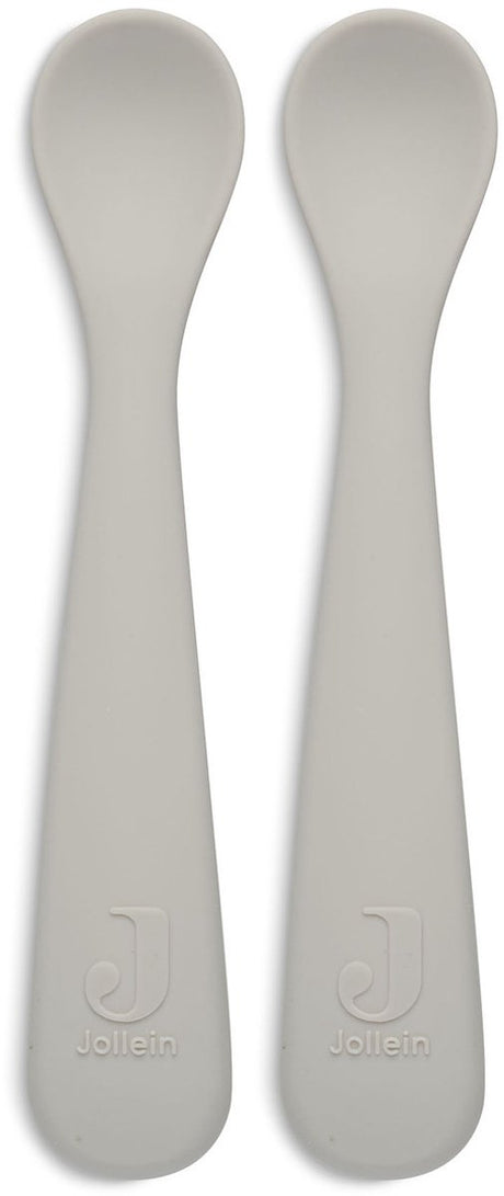 Jollein - lepeltje (nougat) - siliconen - baby lepel, baby servies - 2 stuks - 6-18 maanden