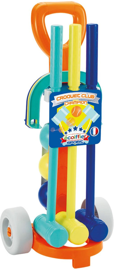 Écoiffier ecoiffier croquet set - croquetspel - 3 ballen, 3 hamers en 6 poortjes