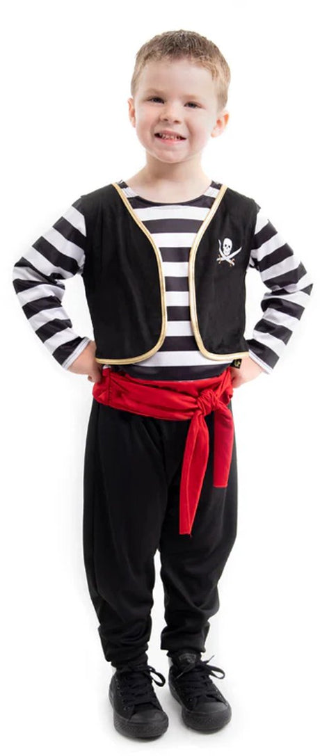 Little adventures - pirate verkleedset – maat 98-104 - comfortabel wasbaar – piraten verkleedset voor kinderen 98 104