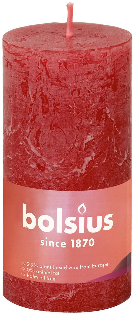 Bolsius stompkaars delicate red ø50 mm - hoogte 10 cm - rood - 30 branduren