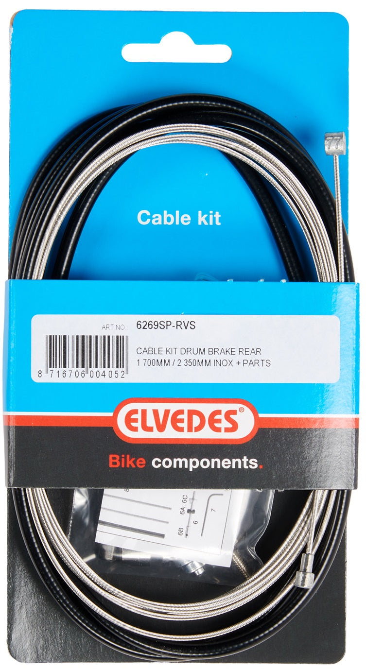 Kabel Set Elvedes Trommel Brems 1,70m 2.35M Edelstol Black