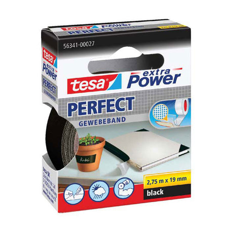 Quantore textieltape tesa extra power perfect zwart