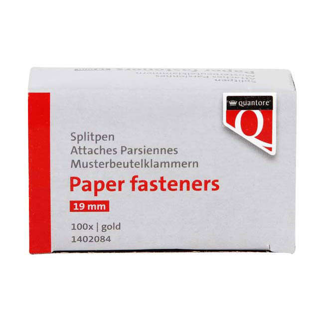 Quantore splitpen goud 19mm, 100 st.
