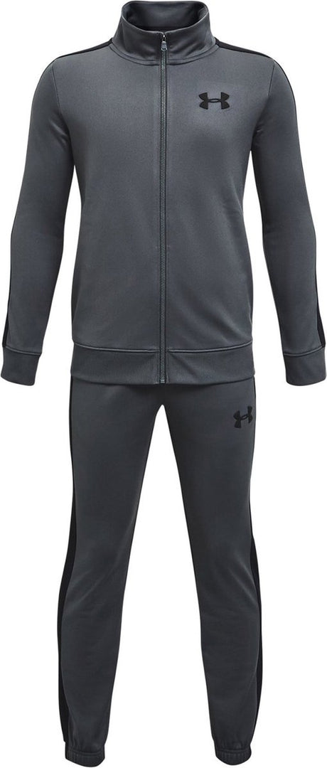 Under armour ua rival knit track suit-gry jongens trainingspak - pitch grijs - zwart 164