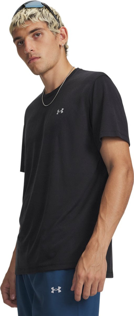 Under armour ua velociti ss-blk heren sportshirt - zwart - reflecterend m