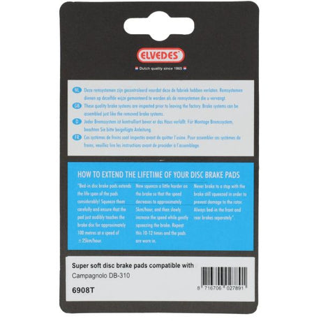 Elvedes cable systems bv schijfremblokset elvedes voor campagnolo - grijs (1 paar)