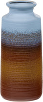 Woood decennia vaas xl - keramiek - blauwgeel - 38xø17 cm
