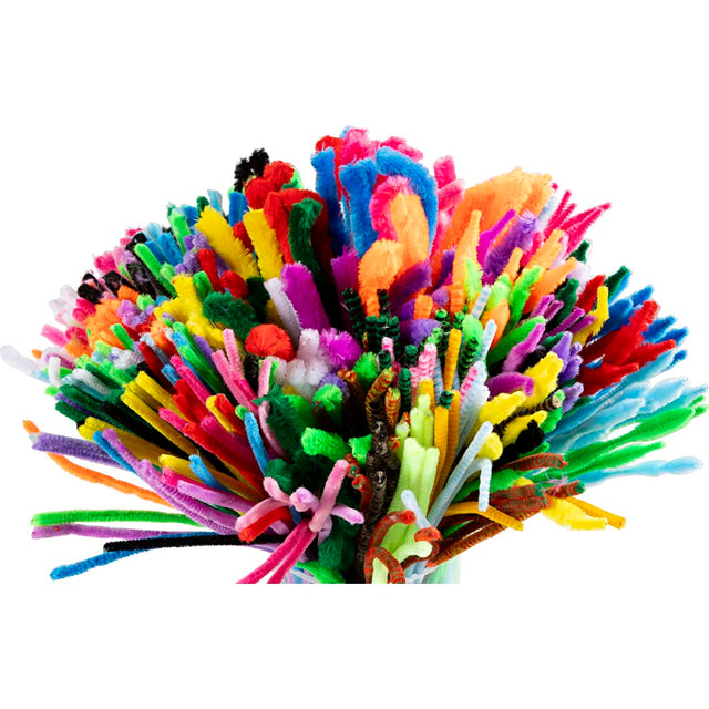 Creotime chenille draad, dikte 5-12 mm, kleuren assorti, 500 assorti