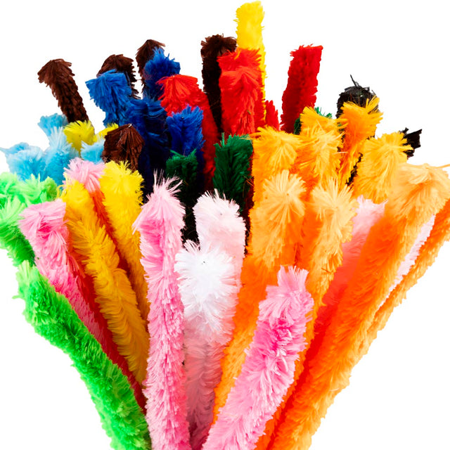 Creativ Company Chenille grote L: 45 cm dikte 25 mm diverse kleuren 60 delig 1 doos
