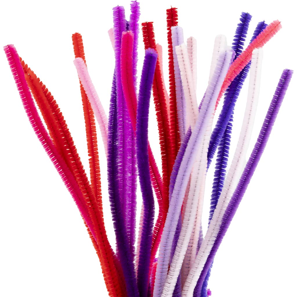 Creativ company http: www.cchobby.nl chenille-l-30-cm-dikte-6-mm-paars-roze-harmonie-25-stuk-1-doos
