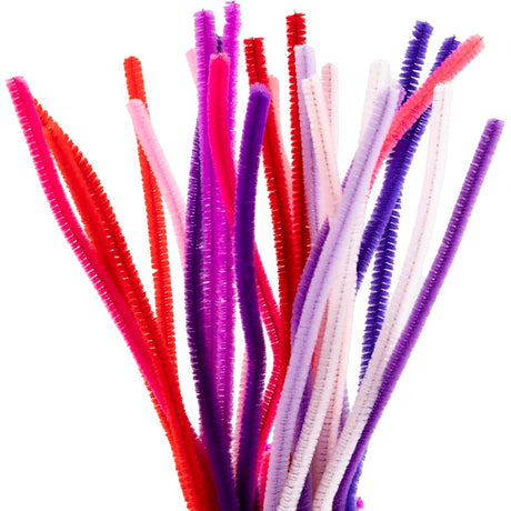 Creativ company http: www.cchobby.nl chenille-l-30-cm-dikte-6-mm-paars-roze-harmonie-25-stuk-1-doos