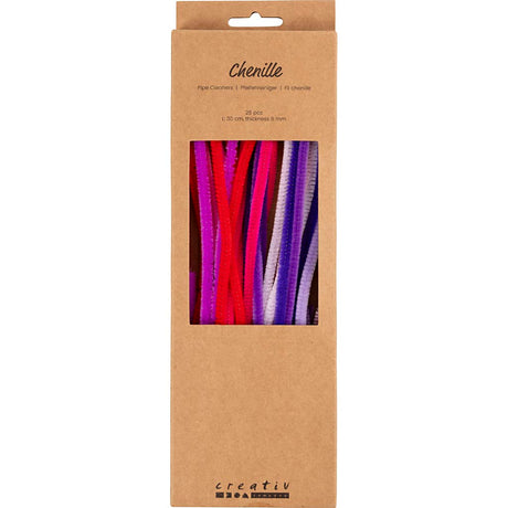 Creativ company http: www.cchobby.nl chenille-l-30-cm-dikte-6-mm-paars-roze-harmonie-25-stuk-1-doos