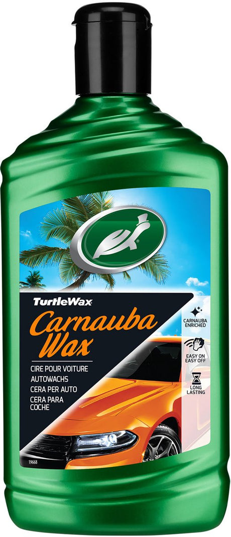 Turtle wax – carnauba – autowax – reinigt polijst - langdurige bescherming – geeft langdurige glans - verbeterd met nanotechnologie siliconen - 500ml