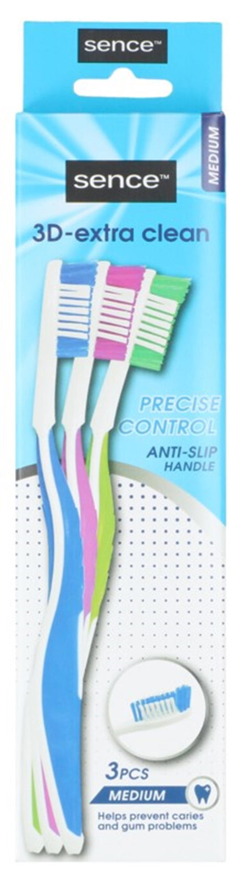 Sence fresh tandenborstel medium 3d-xtra pak a 3stuks