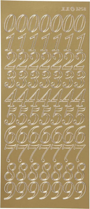 Creativ company stickers goud - cijfers - zelfklevende-stickers - feest scrapbooking - diy-plakstickers - 10x23 cm - 1 stickervel