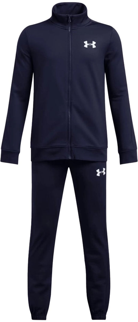 Under armour ua rival knit track suit-blu jongens trainingspak - midnight navy - midnight navy - wit