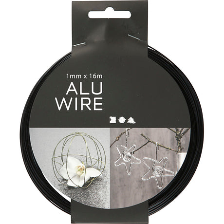 Creativ company https: www.cchobby.nl alu-draad-rond-dikte-1-mm-zwart-16-m-1-rol