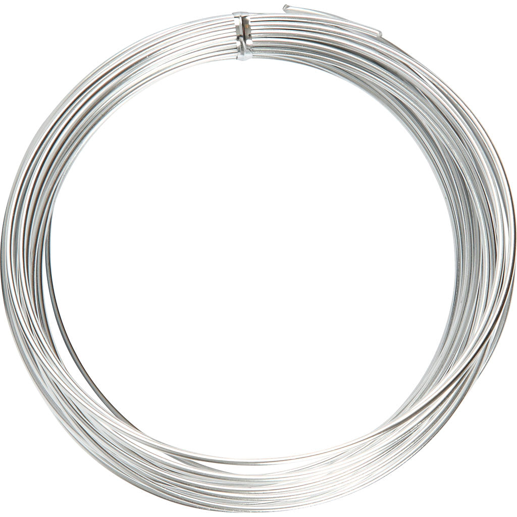 Creativ company http: www.cchobby.nl alu-draad-rond-dikte-2-mm-zilver-10-m-1-rol