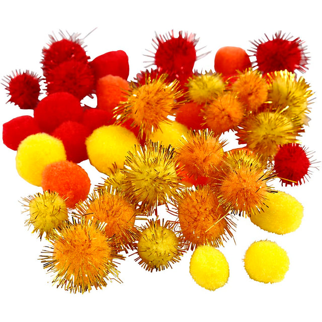 Creativ company https: www.cchobby.nl pompons-d-15-20-mm-oranje-rood-geel-48-stuk-1-doos