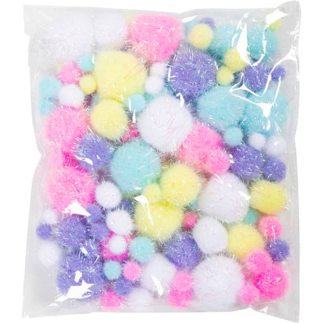 Creativ company https: www.cchobby.nl pompons-d-15-40-mm-glitter-ca-75-stuk-pastelkleuren-62-gr-1-doos