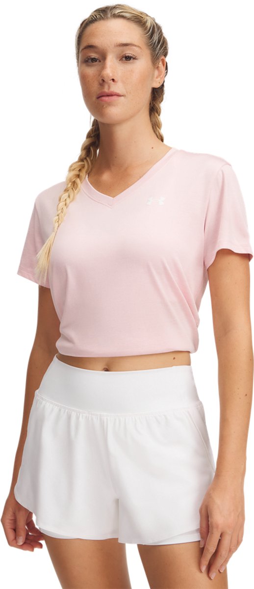 Under armour tech short sleevev- twist dames sportshirt - roze